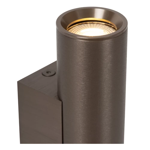 Lucide DUPLA - Wall spotlight / Wall light - 2xGU10 (MR11) - Rust Brown - detail 1